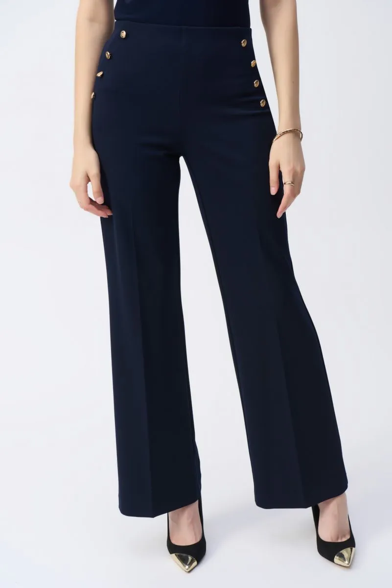 Joseph Ribkoff High Rise Classic Wide-Leg Trouser Pants 243046