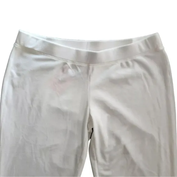 Juicy Couture White Velvet Fleece Rhinestone Logo Sleepwear Pants Women's Size L