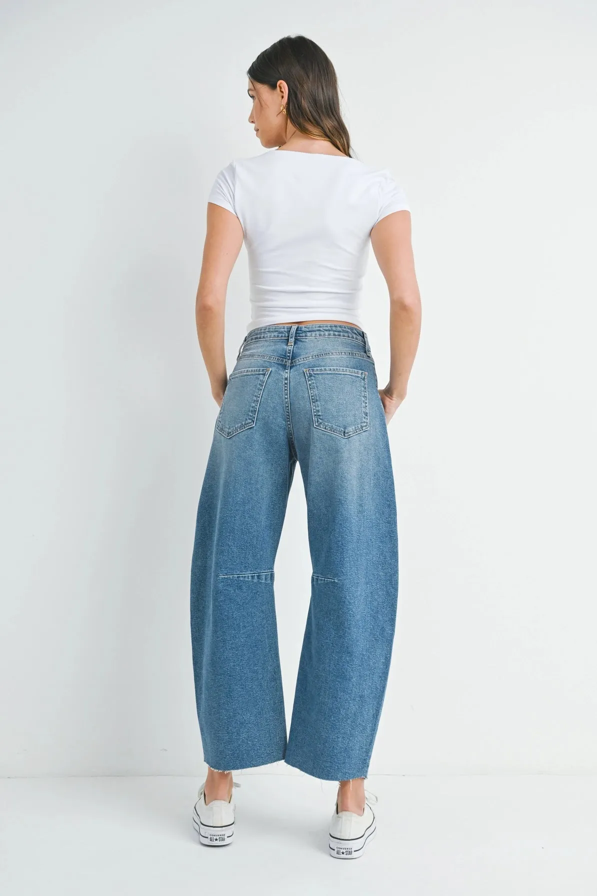 Just Black | Barrel Jean With Seams