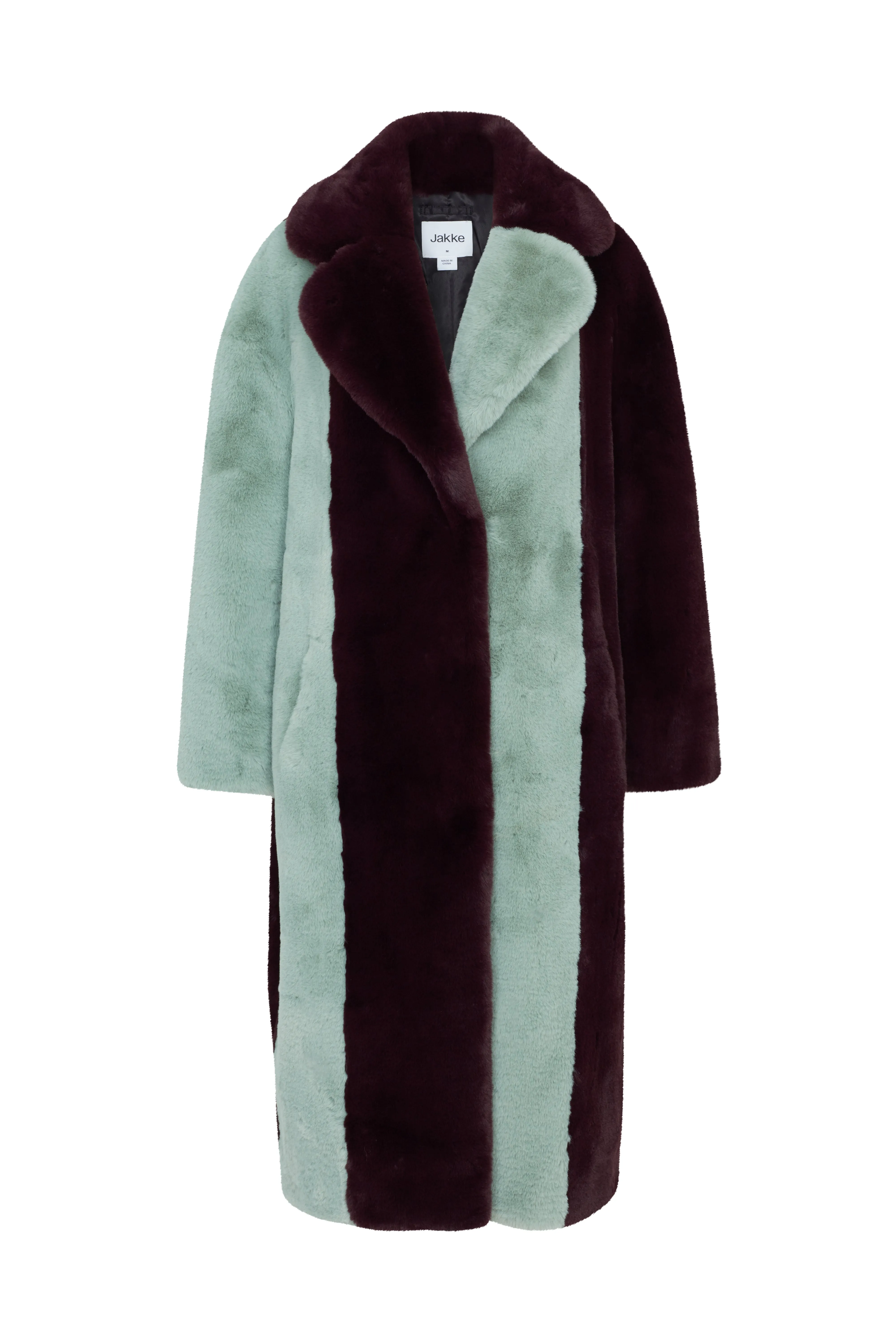 KATIE Coat | Burgundy & Mint Stripe