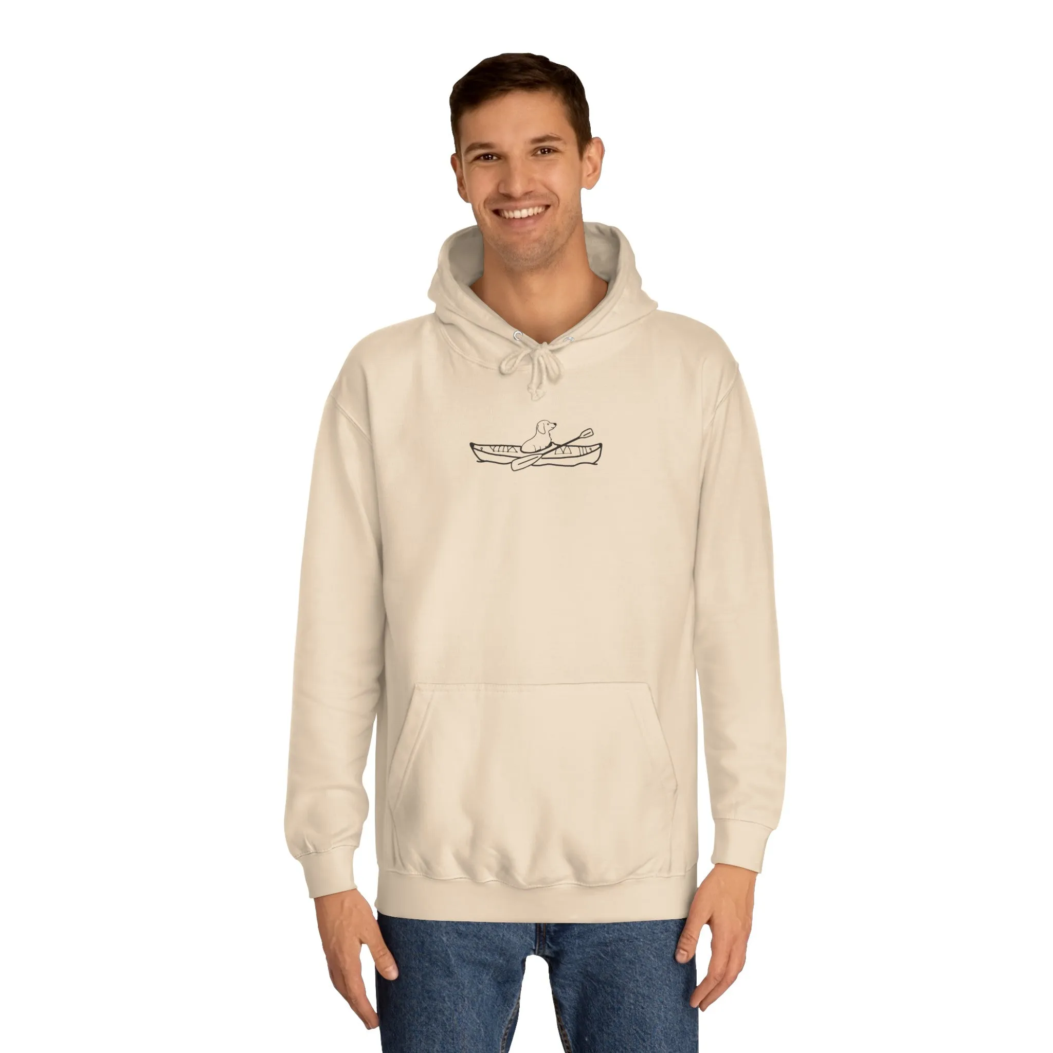 Kayak Dog -Dachshund Plain - Unisex Medium Weight Hoodie