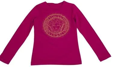 Kids-Girls Medusa Graphic Long Sleeve Tee-Pink
