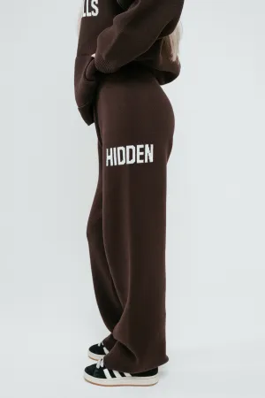 KNIT SWEATPANTS DARK BROWN