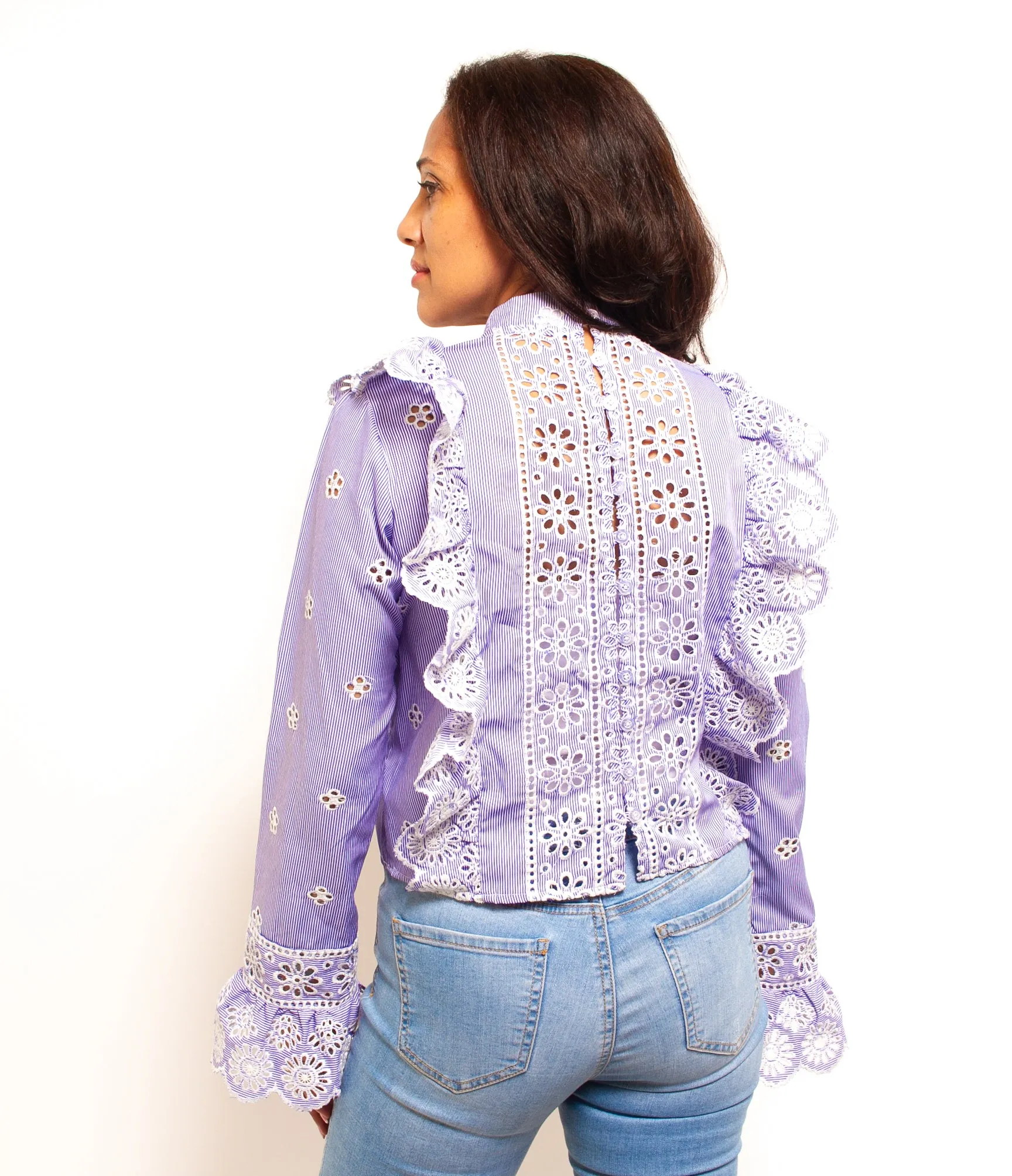 Lace Button Down Front Top