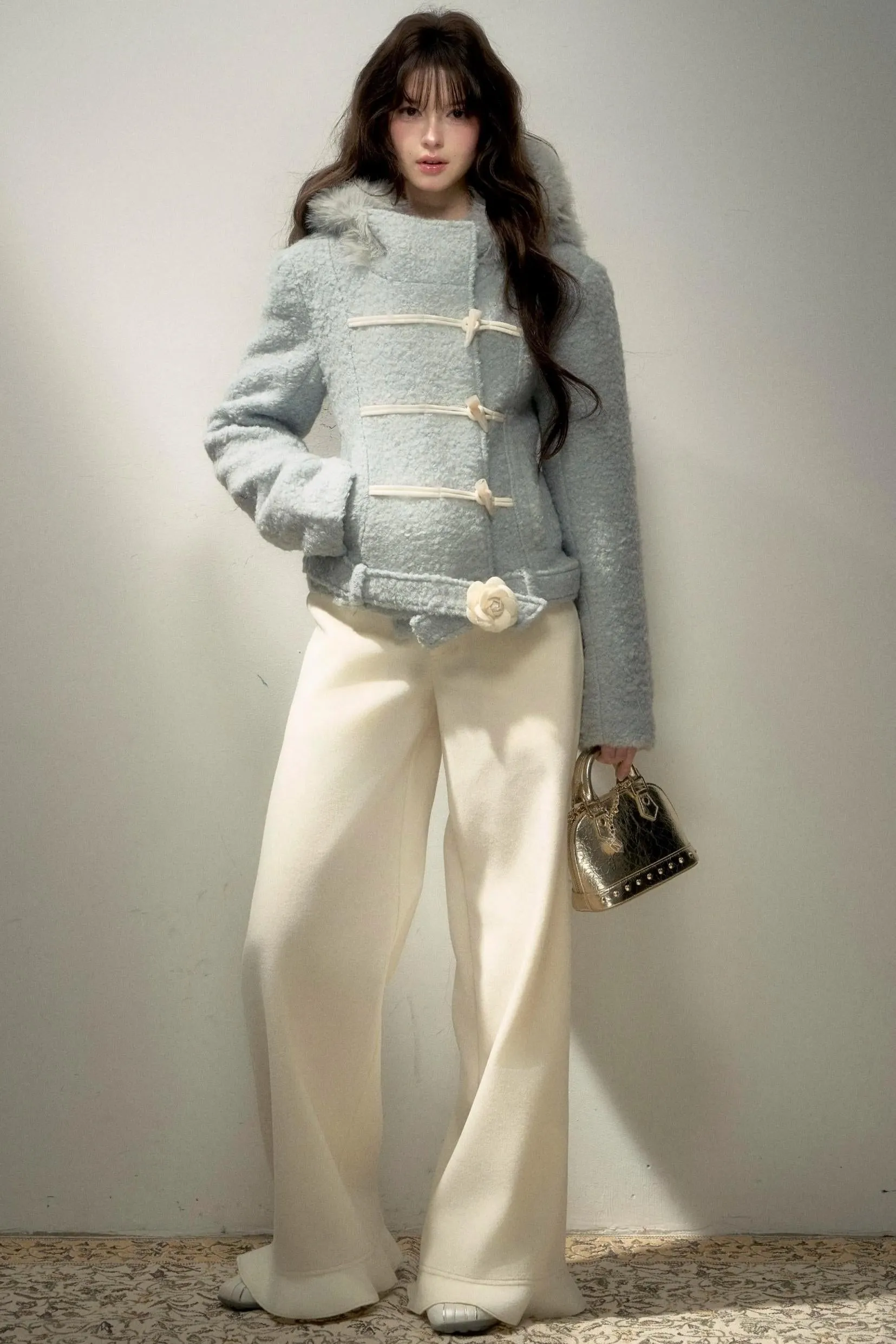 Lace-Detail Wide-Leg Pants