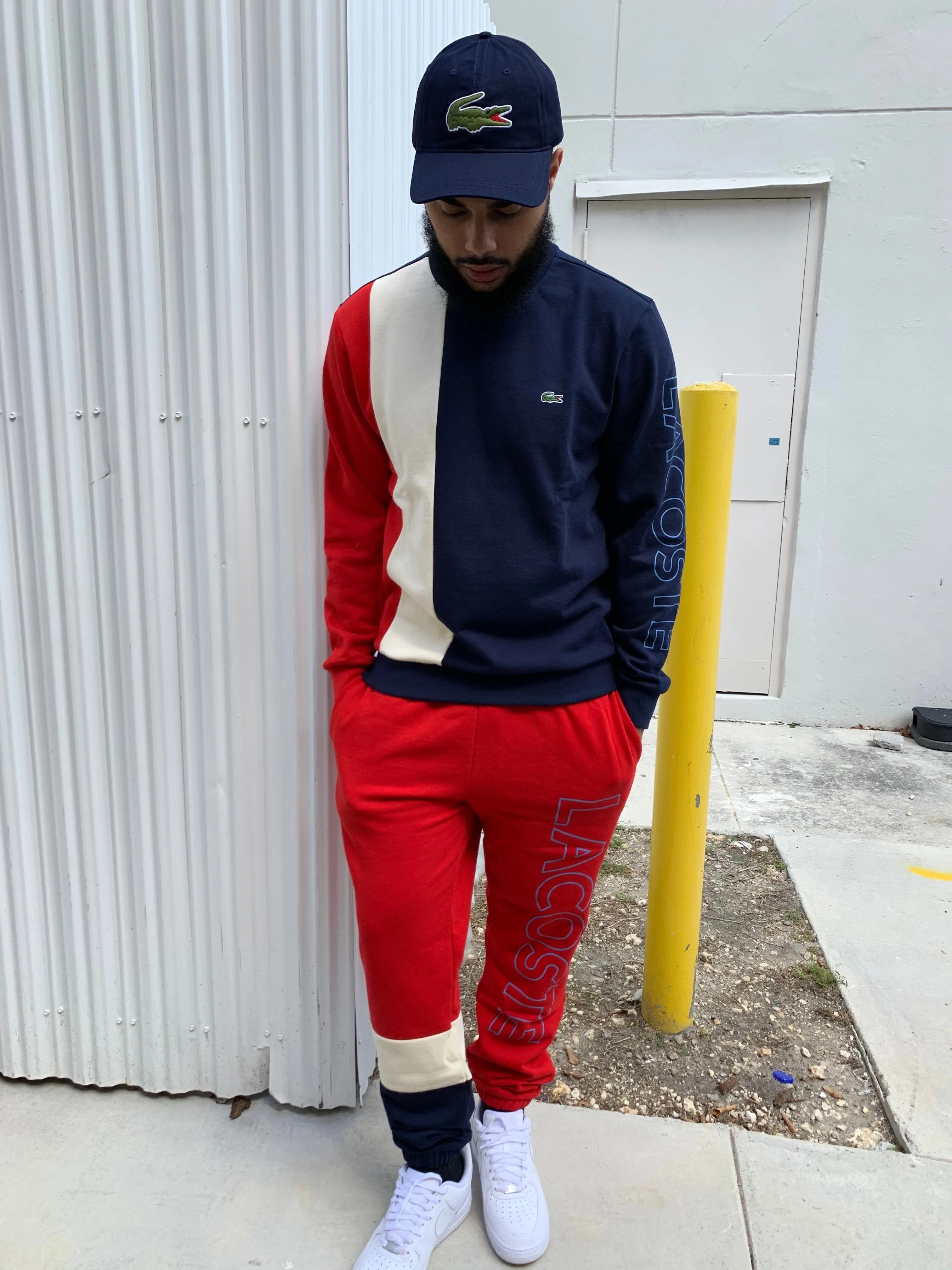 Lacoste Color Block Sweatpants (Navy/Red)