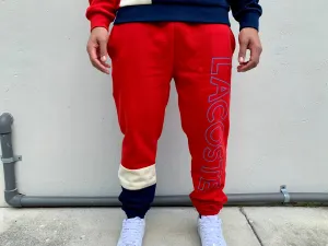 Lacoste Color Block Sweatpants (Navy/Red)