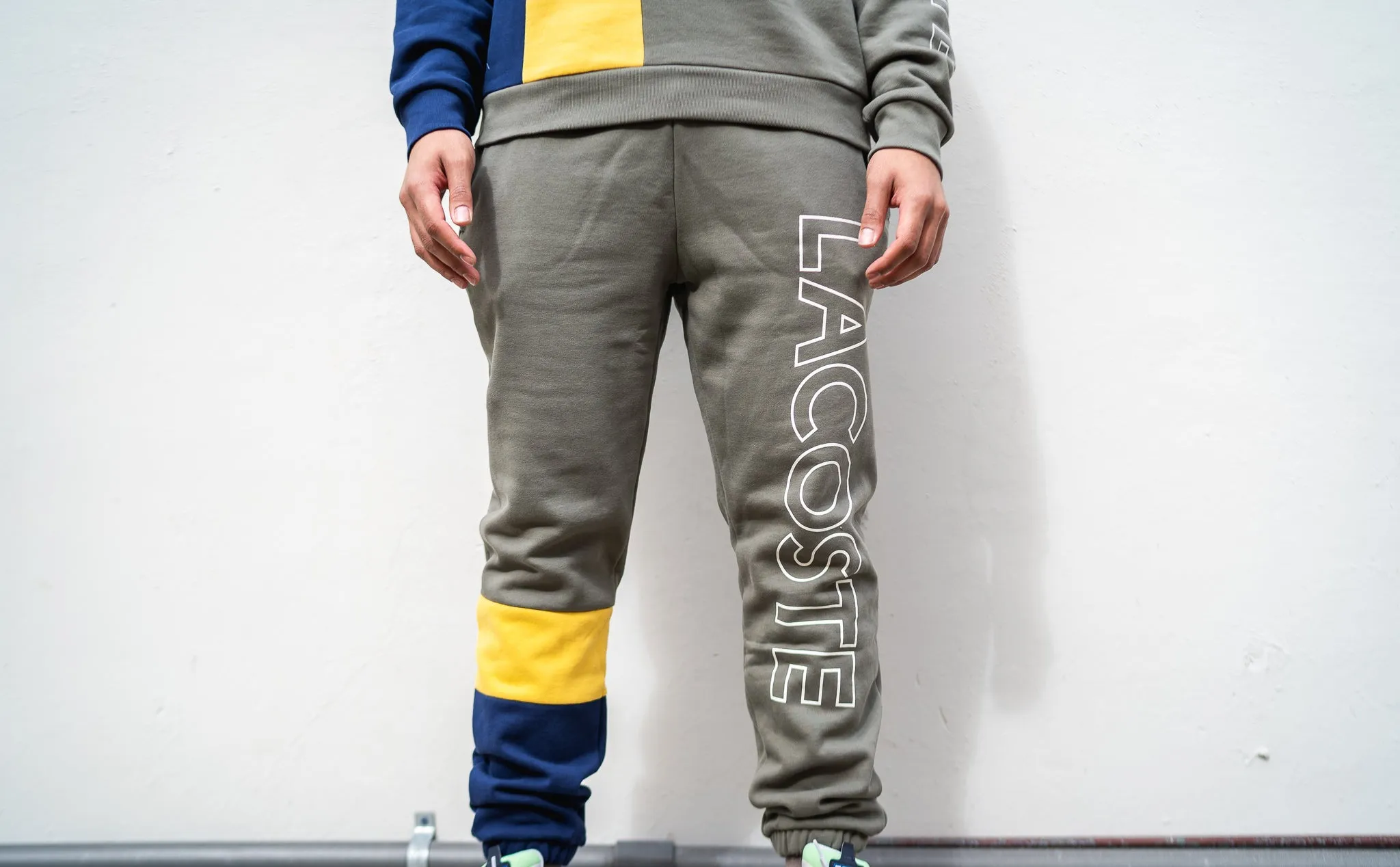 Lacoste Color Block Sweatpants (Olive/Navy)