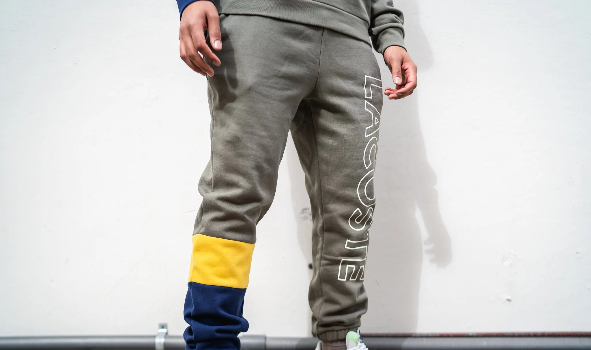 Lacoste Color Block Sweatpants (Olive/Navy)