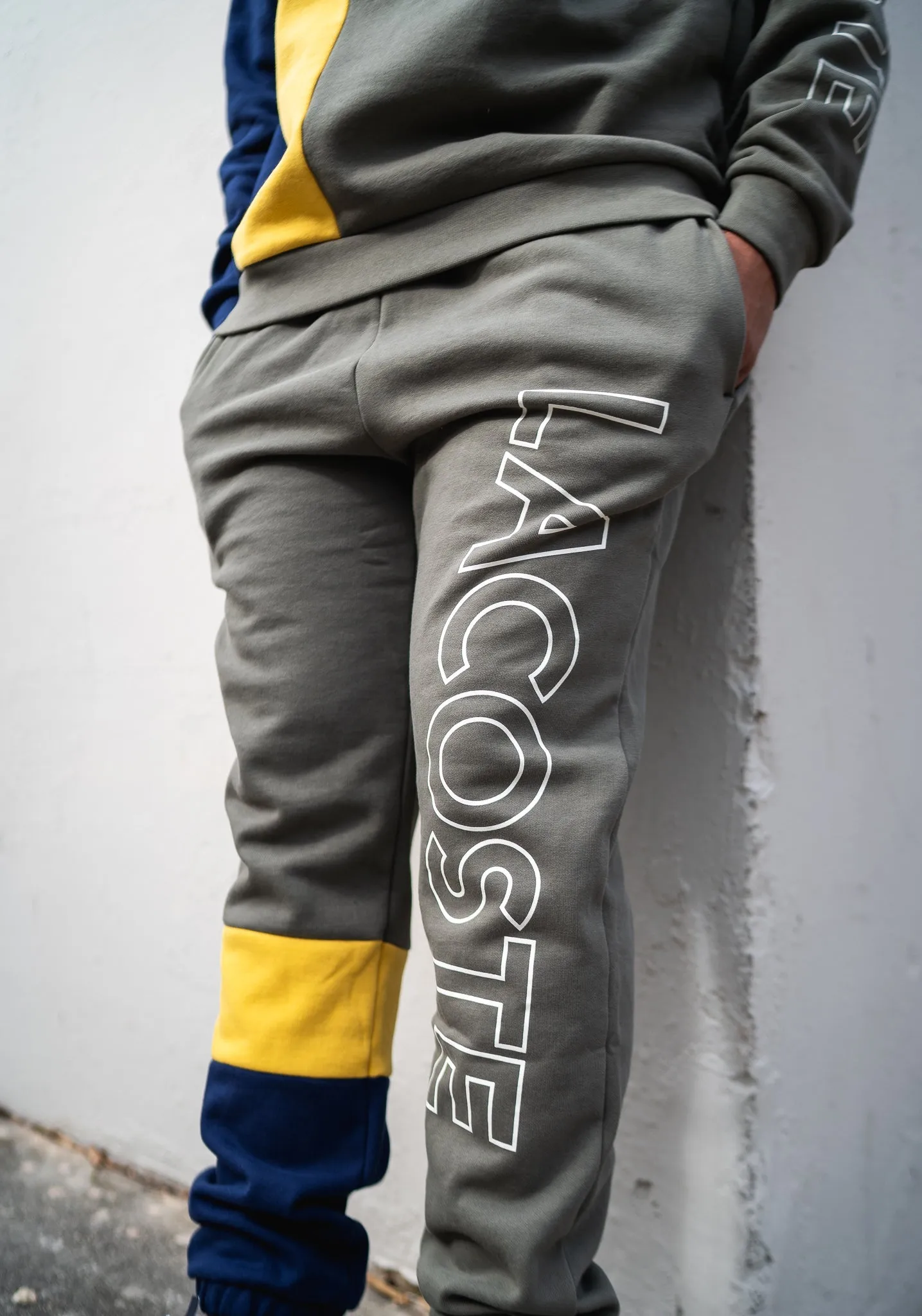 Lacoste Color Block Sweatpants (Olive/Navy)