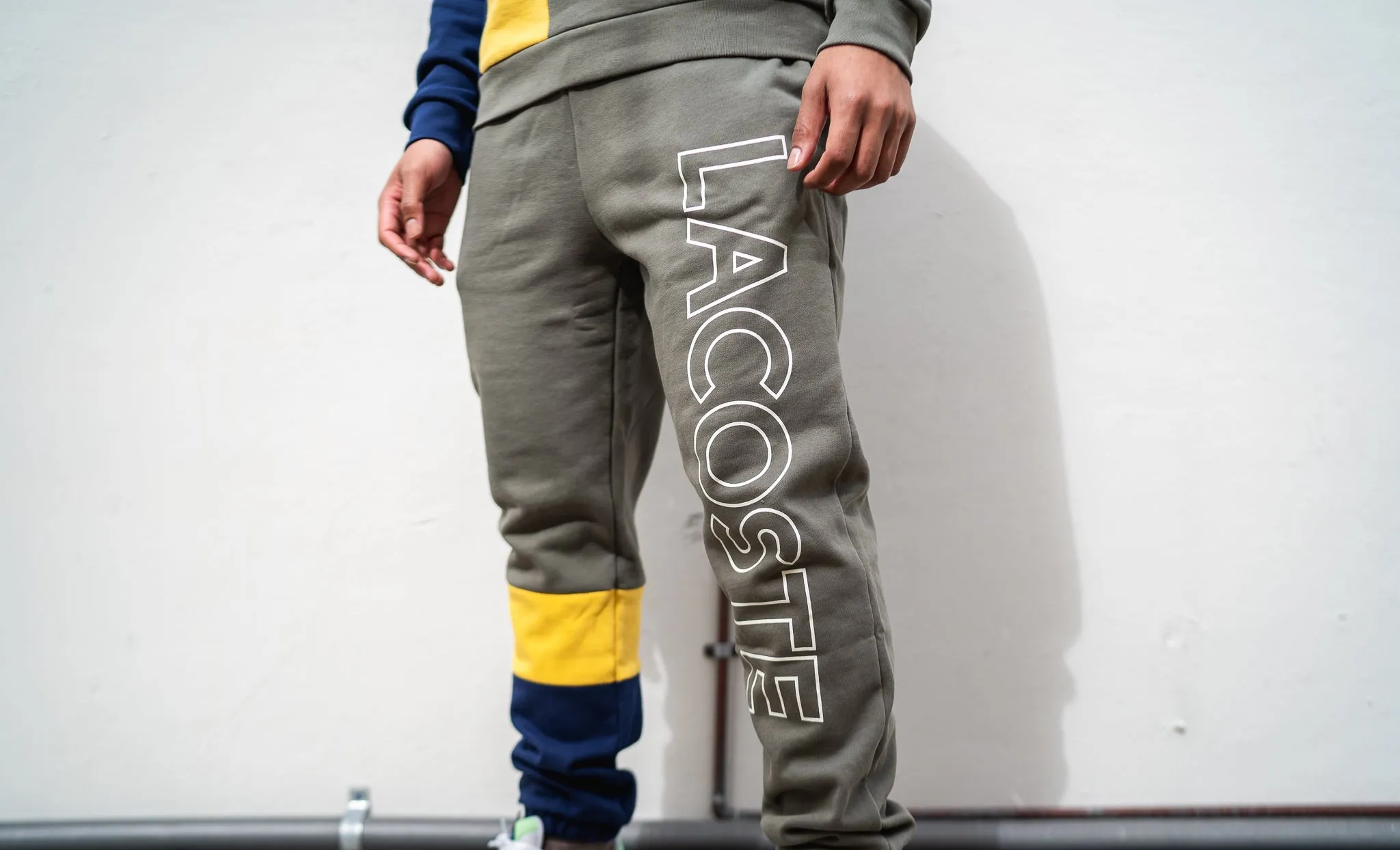 Lacoste Color Block Sweatpants (Olive/Navy)