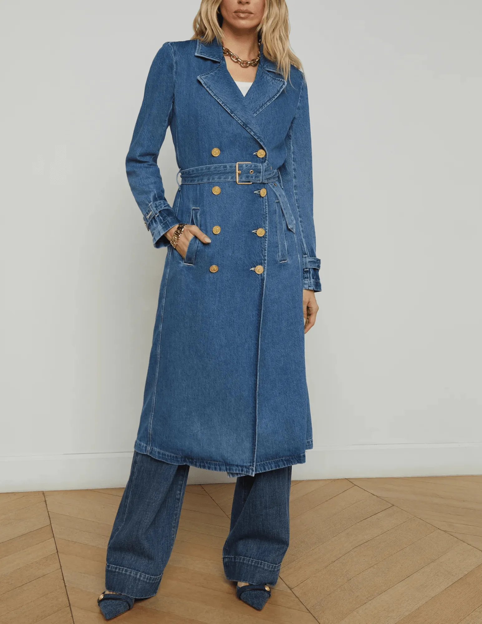 L'Agence Bradley Denim Trench Coat