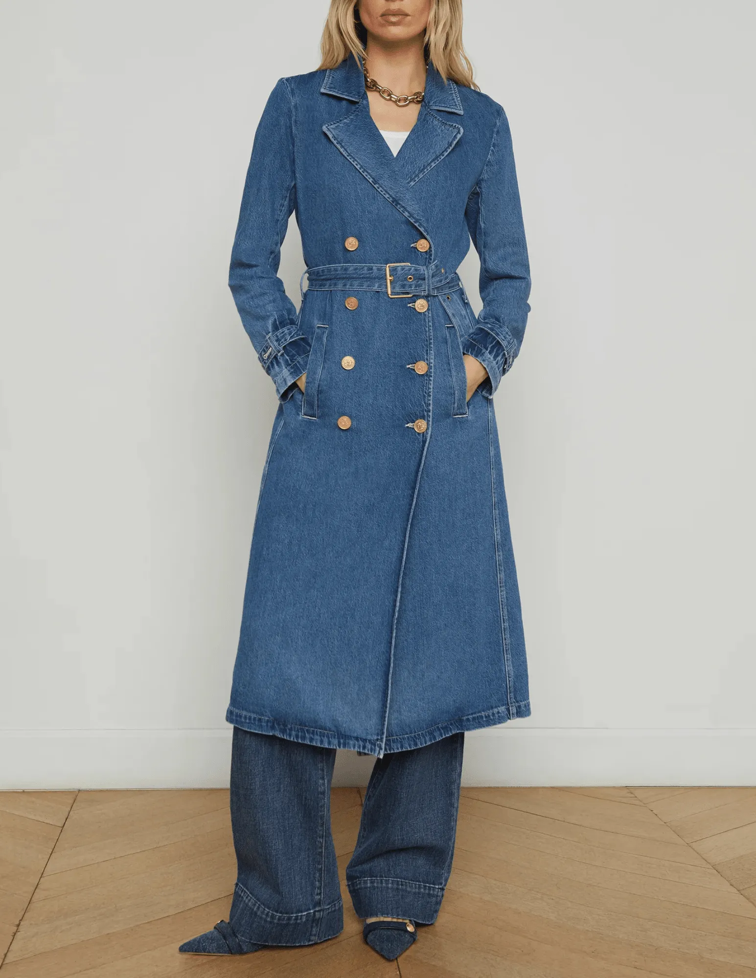 L'Agence Bradley Denim Trench Coat
