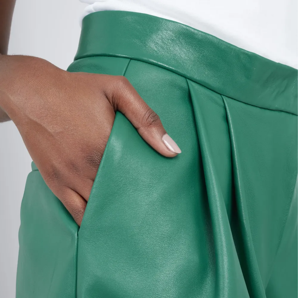 Leather Tapered Cargo Pants-Guéra