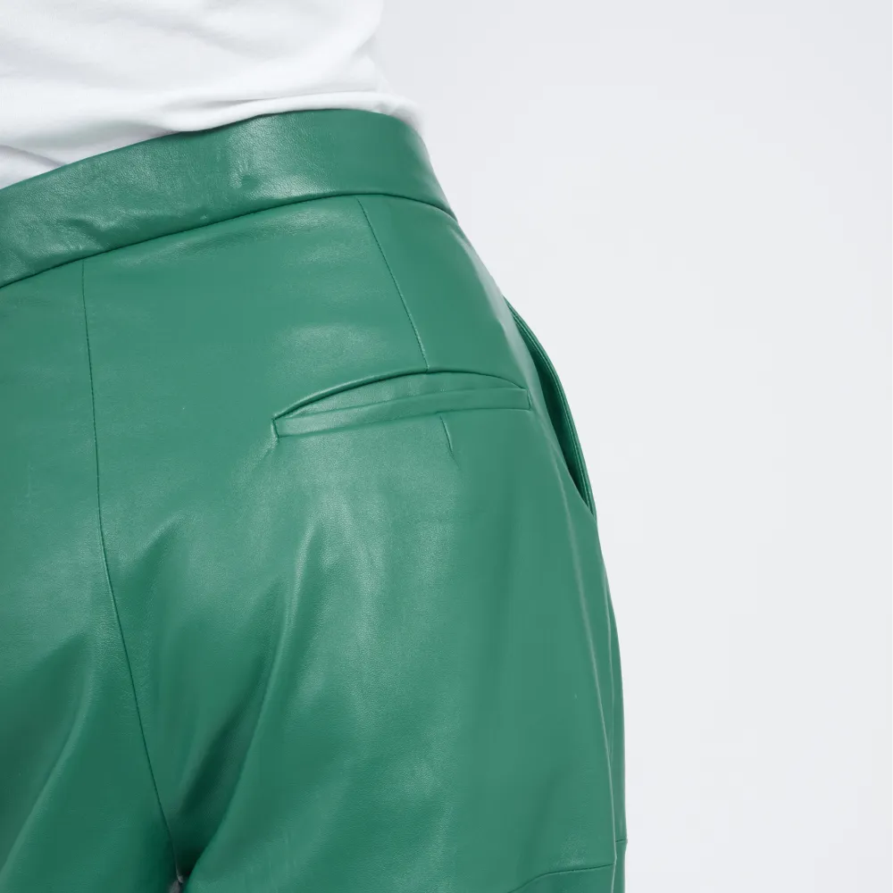 Leather Tapered Cargo Pants-Guéra
