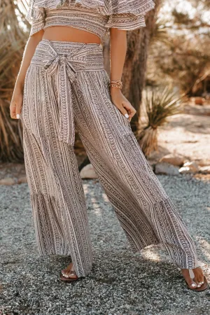 Legendary Tales Tie-Waist Wide Leg Pants (Brown)