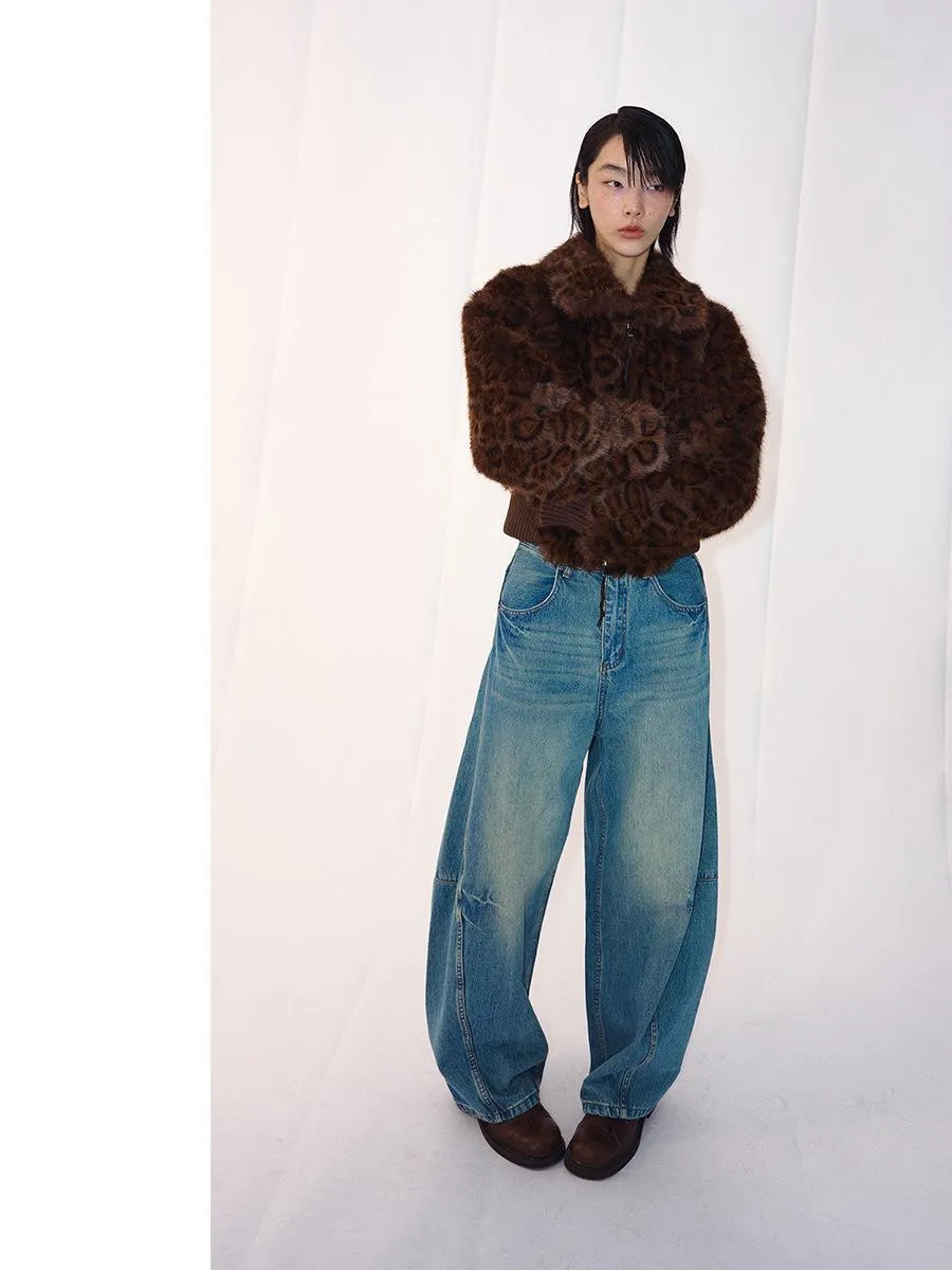 Leopard Print Faux Fur Jacket