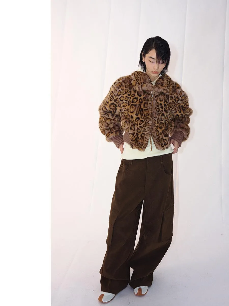 Leopard Print Faux Fur Jacket