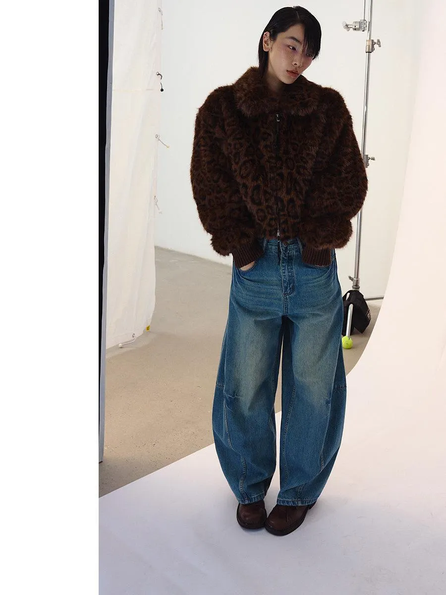 Leopard Print Faux Fur Jacket