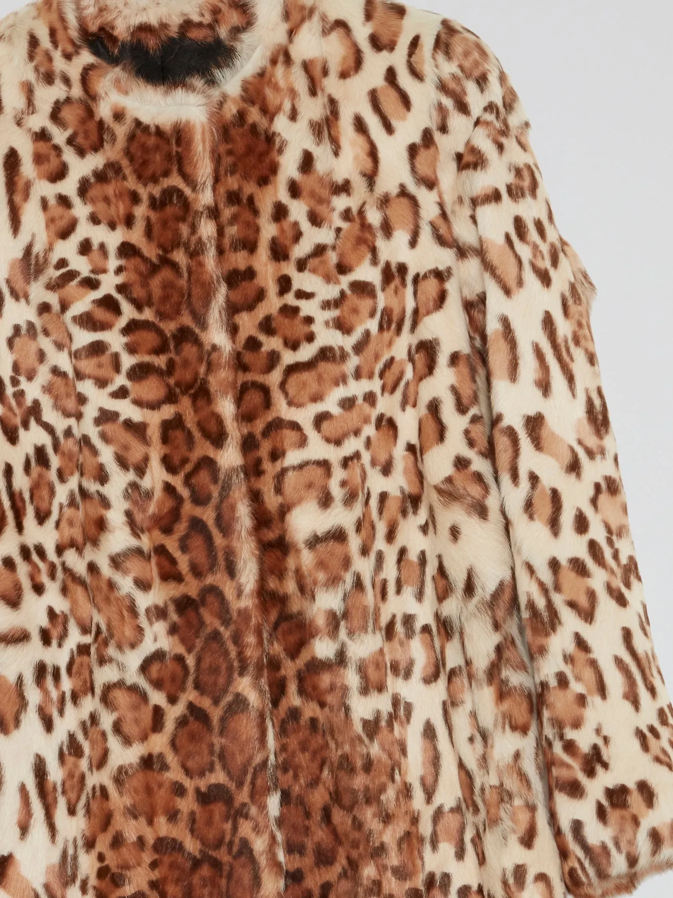 Leopard Print Fur Trench Coat