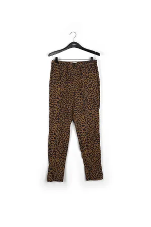 Leopard print tapered pants
