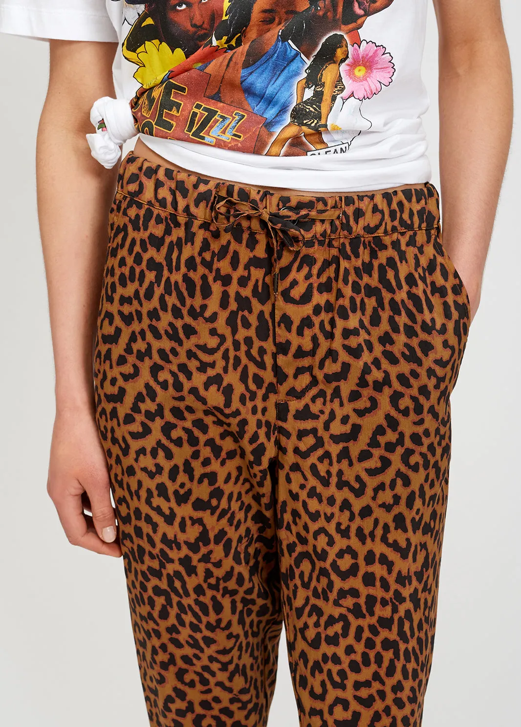 Leopard print tapered pants