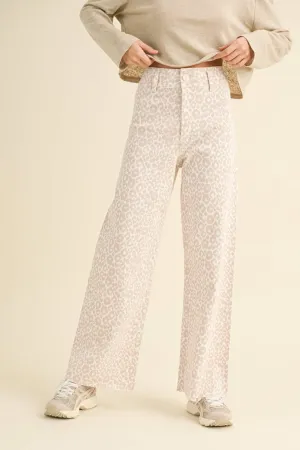 Leopard Print Wide Leg Pants