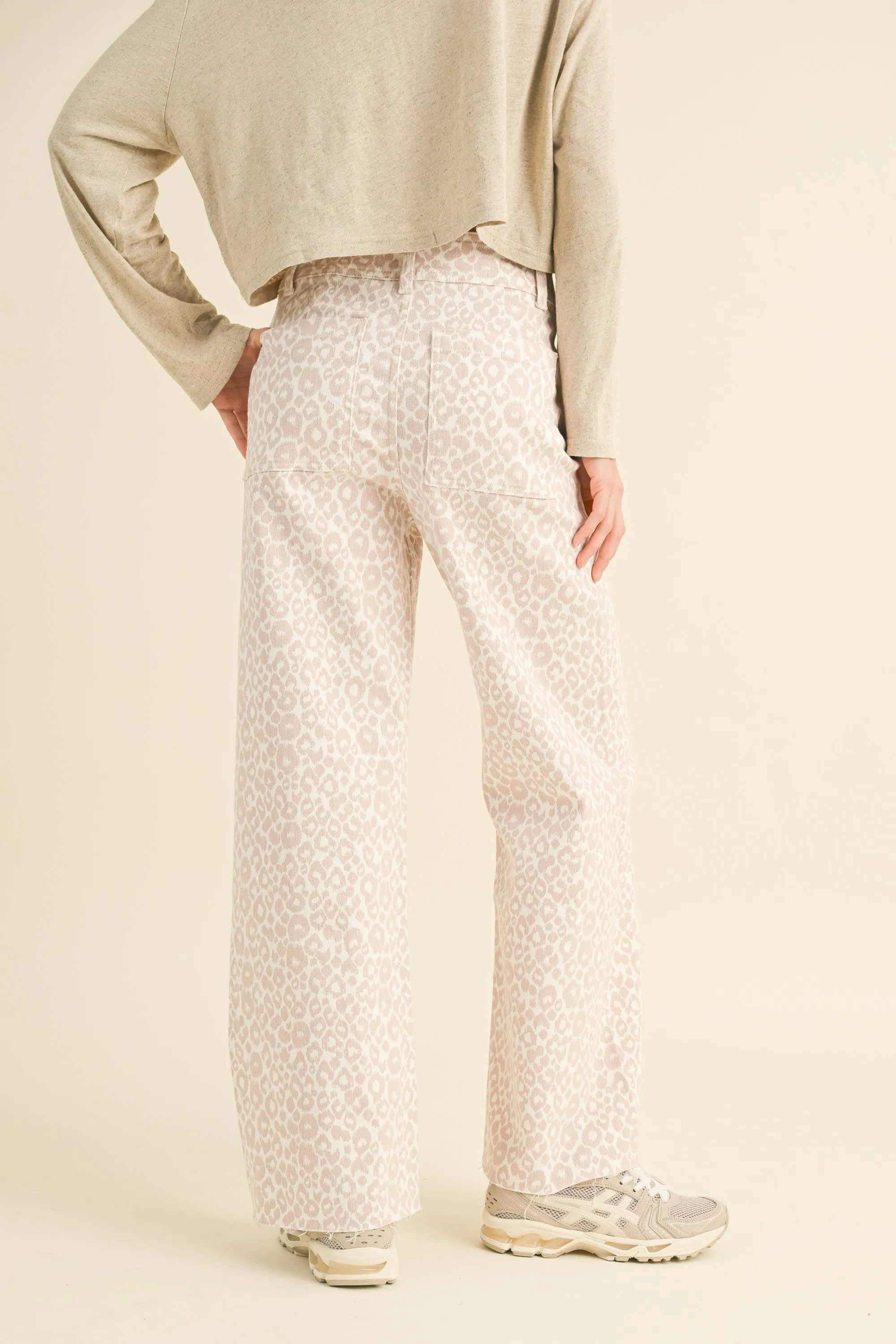 Leopard Print Wide Leg Pants