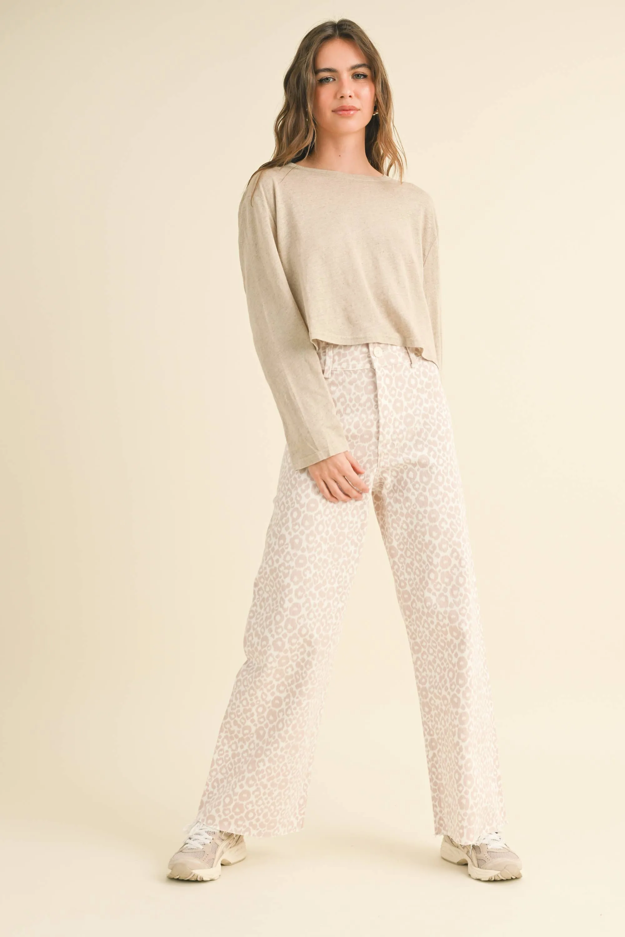 Leopard Print Wide Leg Pants
