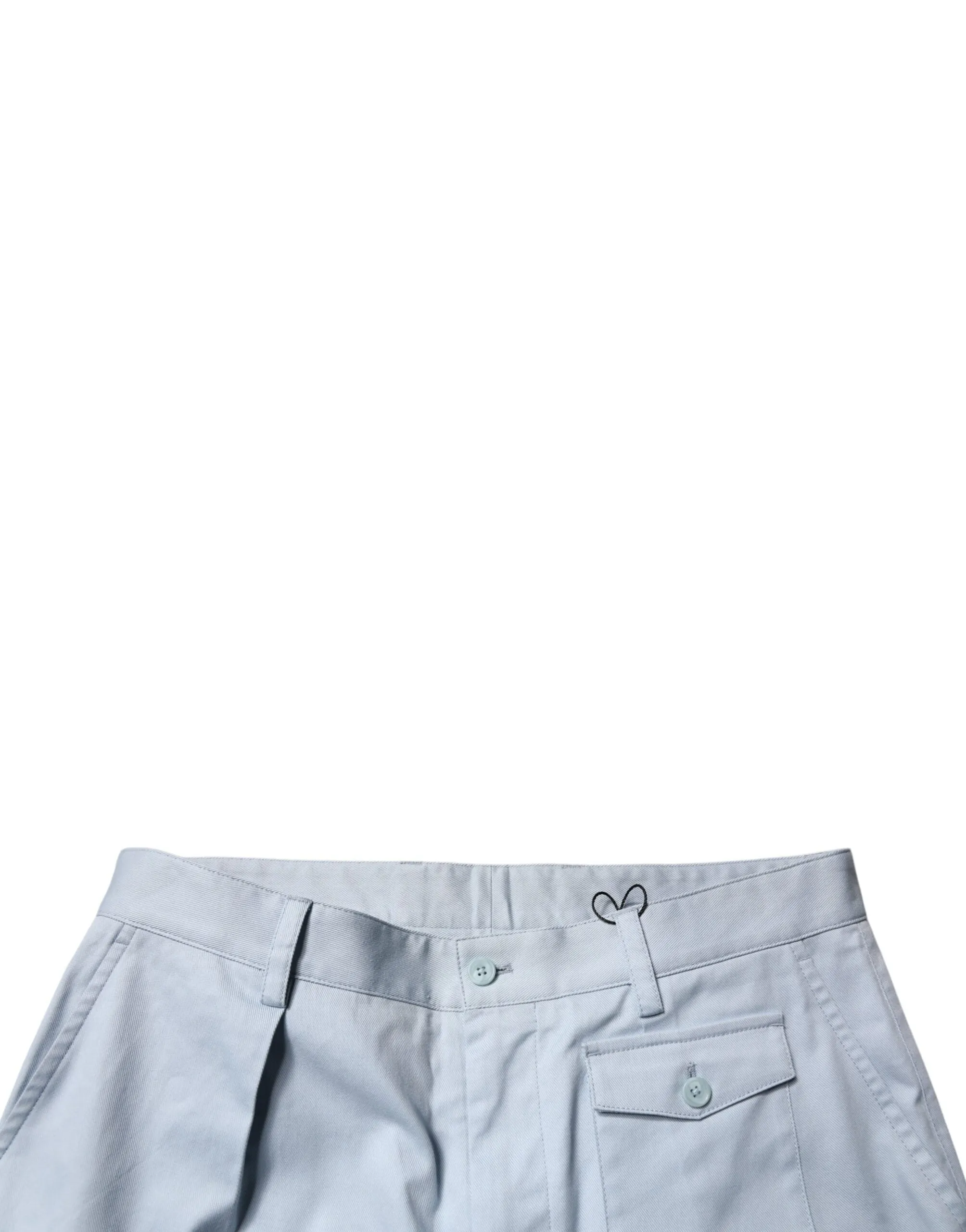Light Blue Cotton Cargo Tapered Pants
