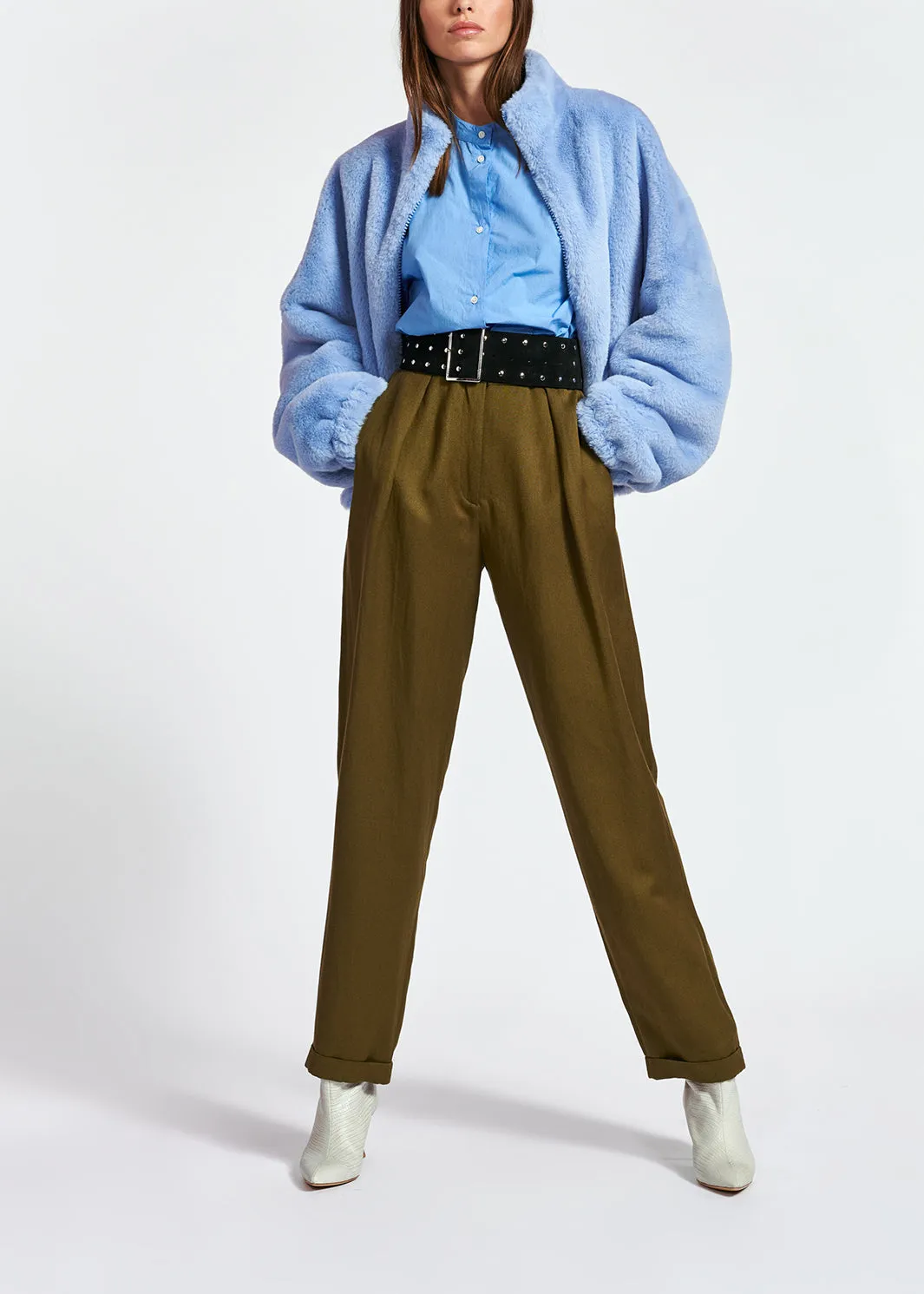 Light blue reversible bomber jacket