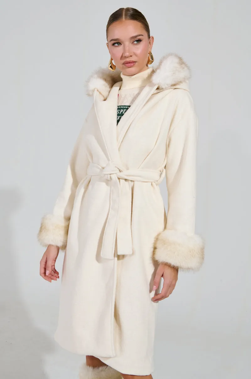 LILA FUR TRIM COAT