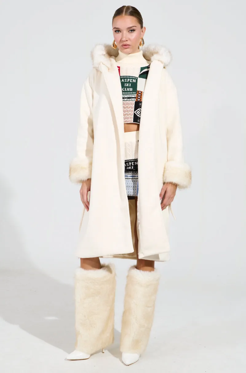LILA FUR TRIM COAT