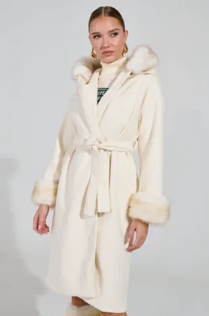 LILA FUR TRIM COAT