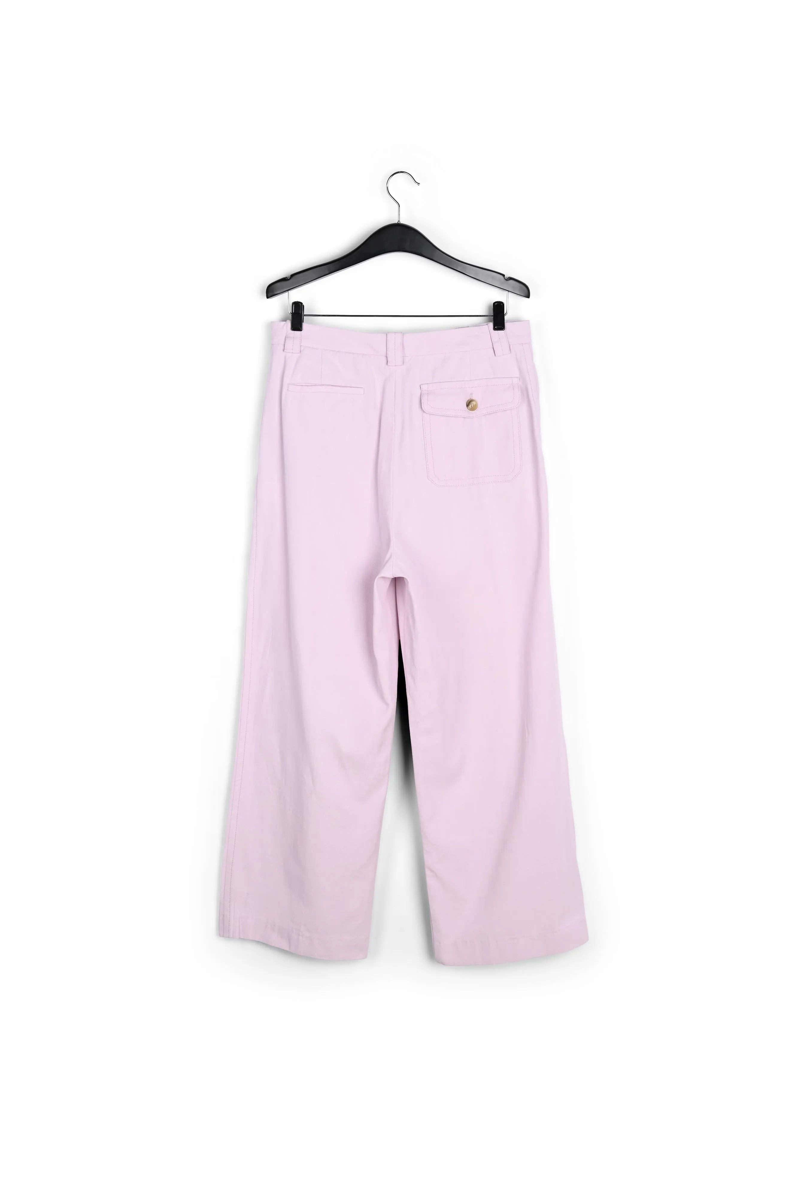 Lilac cotton wide-leg pants