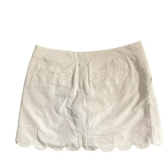 Lilly Pulitzer Colette Scallop Hem Skort 6 Women’s Resort White 026754