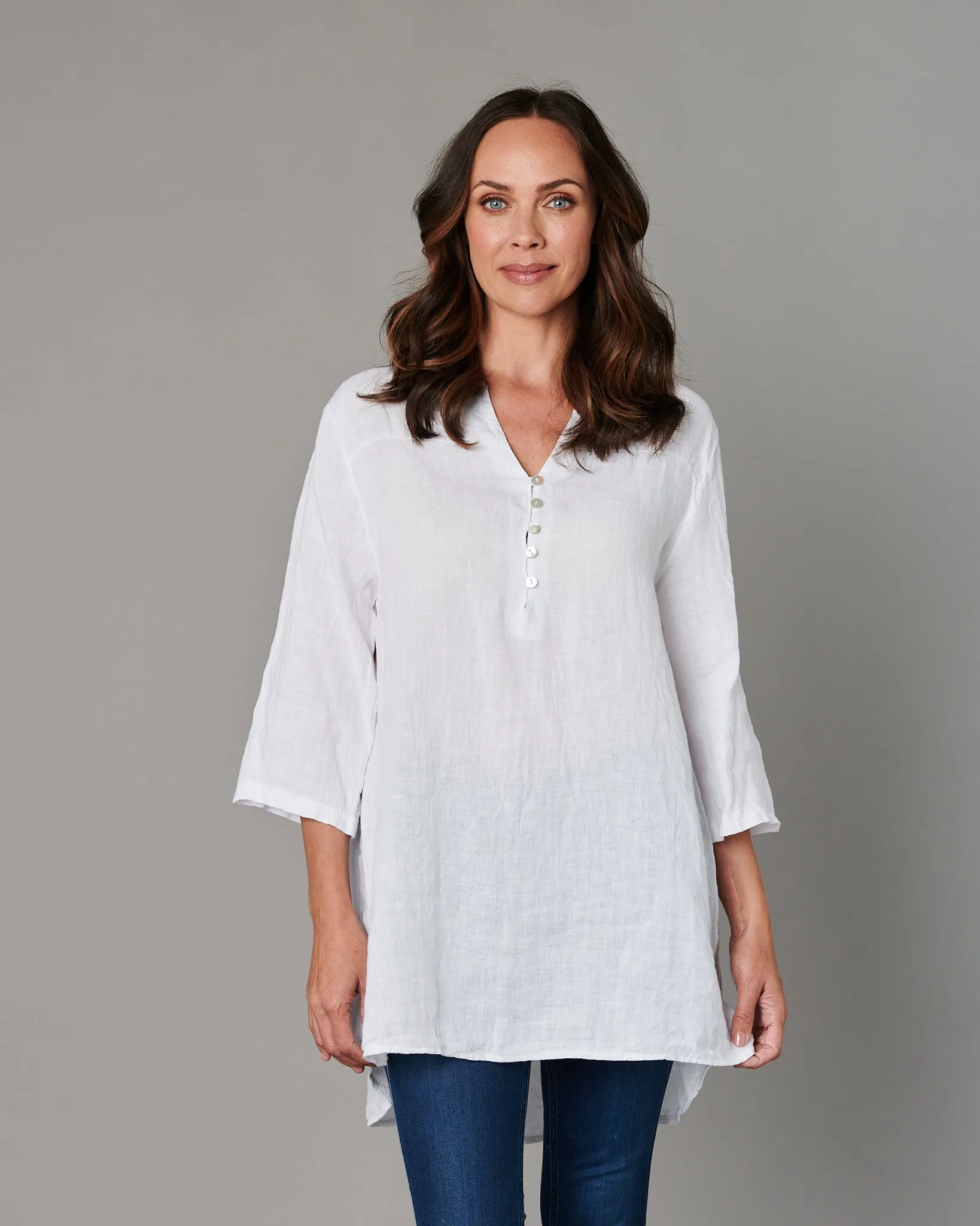 Linen Button Blouse