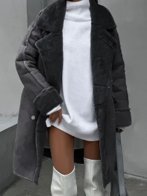 Long faux fur coat