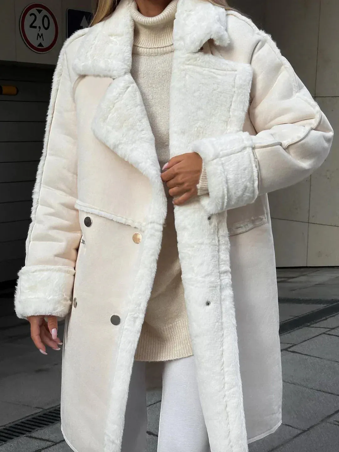 Long faux fur coat