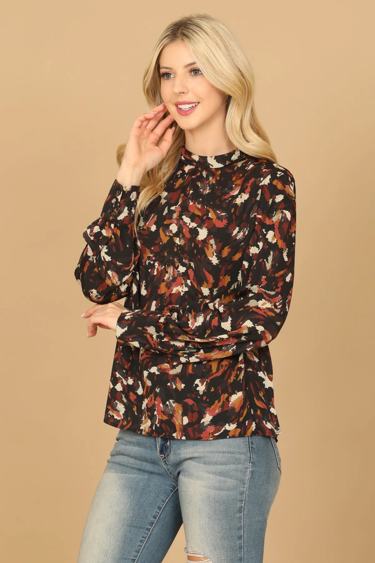 LONG SLEEVE PAINTERLY TOP
