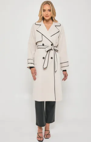 Longline Trench Coat - Beige