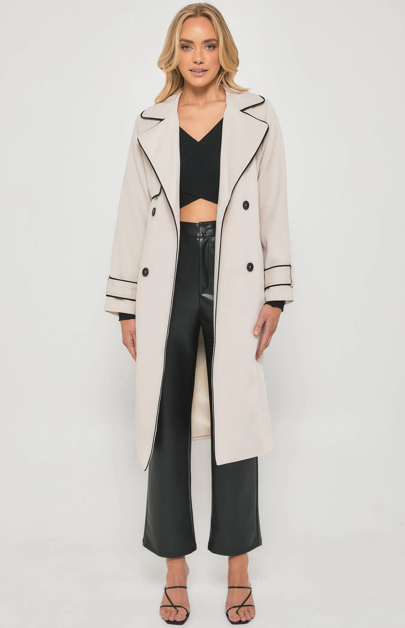Longline Trench Coat - Beige