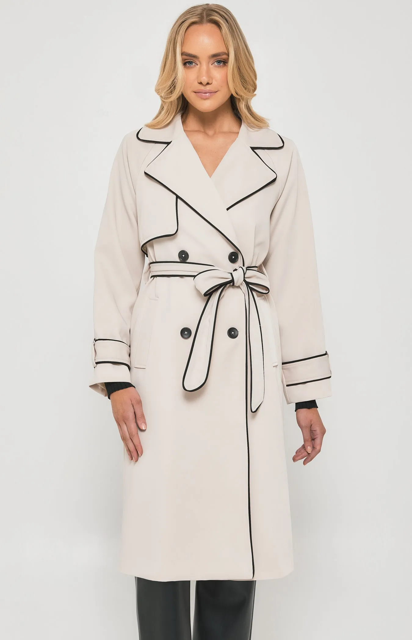 Longline Trench Coat - Beige