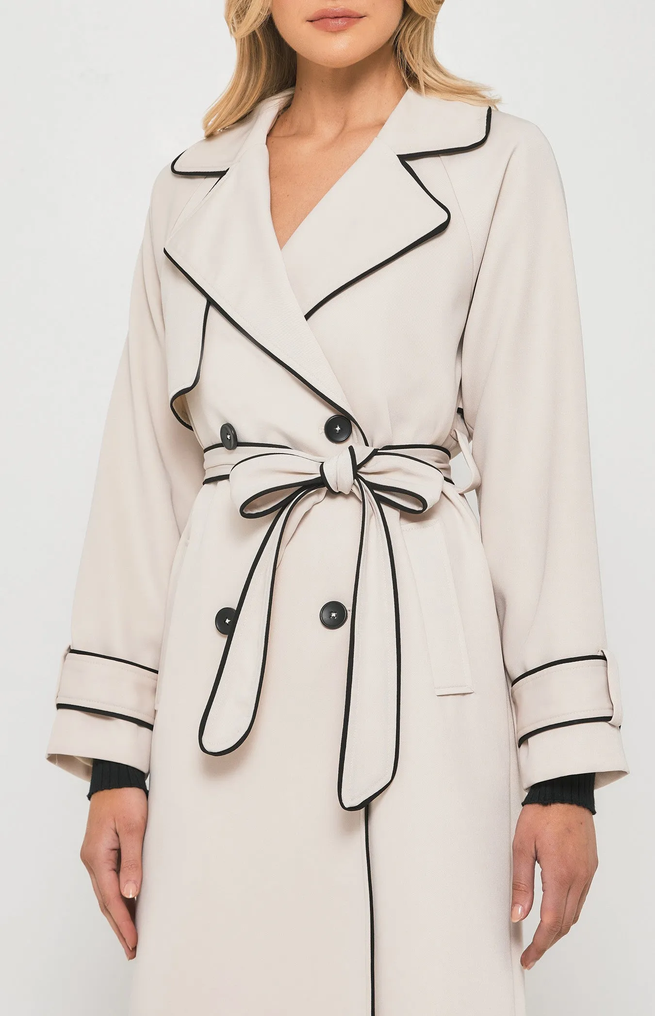 Longline Trench Coat - Beige