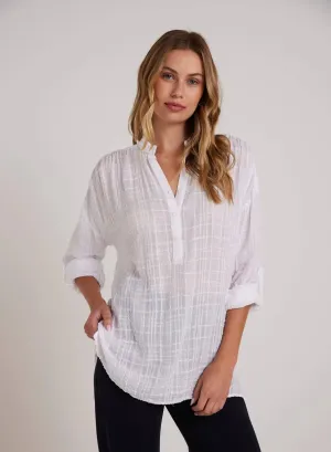 Longsleeve Shirred Pullover by Bella Dahl | White