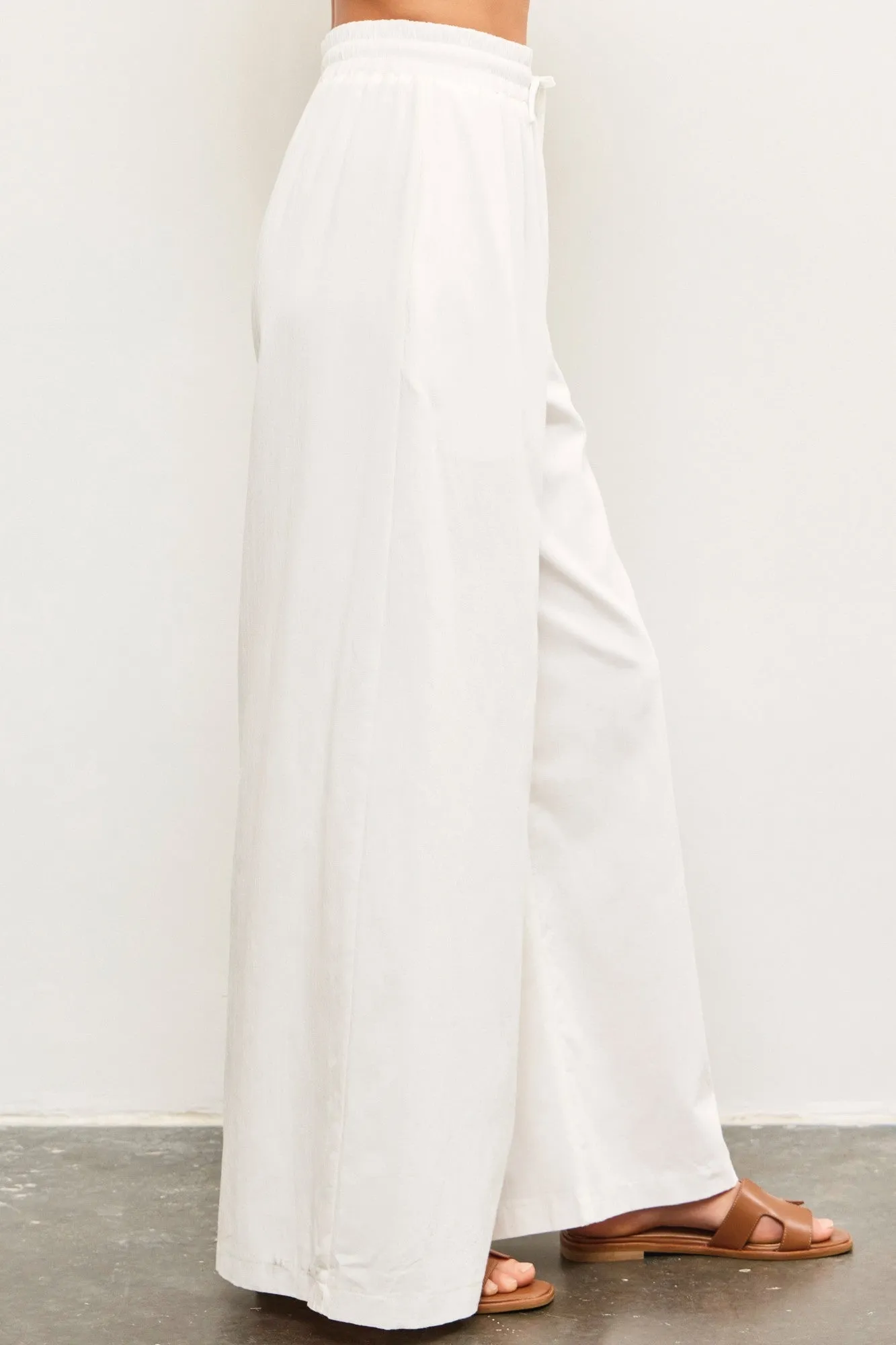 Luna Wide Leg Pants, White