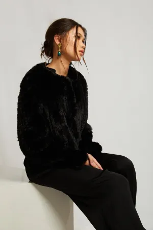 Macie Faux Long Sleeve Jacket in Onyx