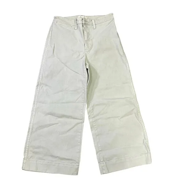 Madewell Emmet Wide Leg Cropped, Women’s Size 29 Light Green Sea Haze