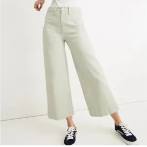 Madewell Emmet Wide Leg Cropped, Women’s Size 29 Light Green Sea Haze