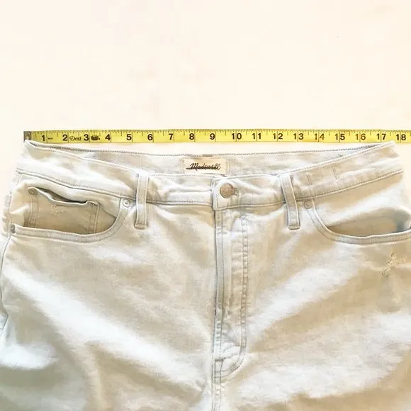 MADEWELL The Perfect Vintage Wide Leg Crop Jeans Bosworth Wash Raw Hem Womens 32
